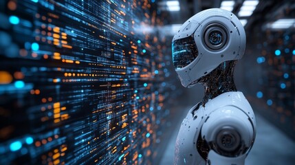 Fototapeta premium AI technology supporting automation and optimization in a high-tech workspace