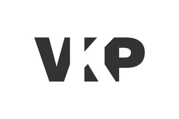 VKP logo design. Initial letter V K P bold font style for tech startups, consulting, corporate branding. Creative company name, headlines typography identity, trendy logotype.