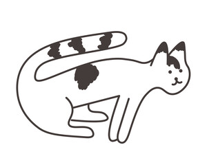 isolated cat icon in doodle style in vector. animal character for postcard sticker logo mascot poster design mascot