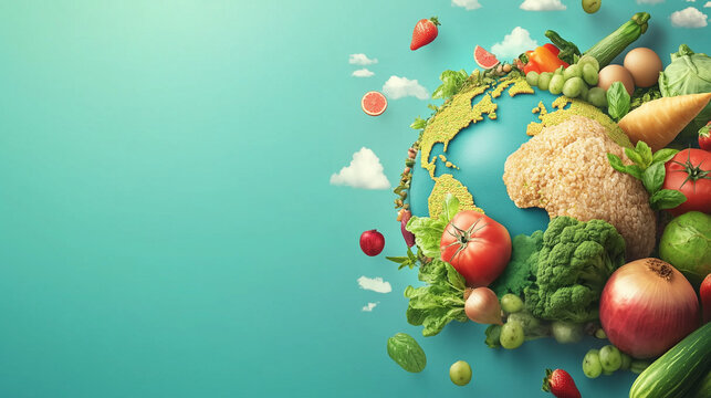World food day concept background. World vegetable day, vegan day concept.Copy space.