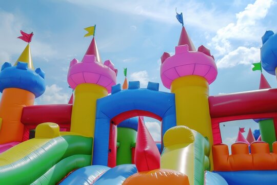 Children s inflatable castle half