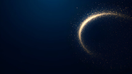 Fototapeta premium A vector of a particle collider, represented as a circular loop with particles moving along it. Particle collider minimalist design.