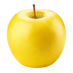 Ripe yellow apple isolated on transparent background