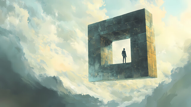 Design impossible objects that defy logic and gravity,. Paradox. Illustration