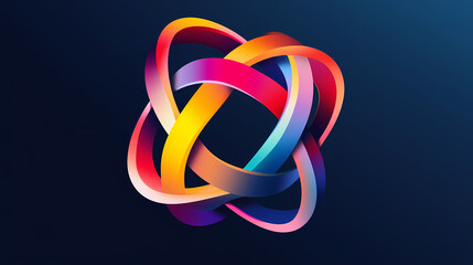 Fototapeta premium Impossible geometric figure. math paradox color logo. Paradox. Illustration