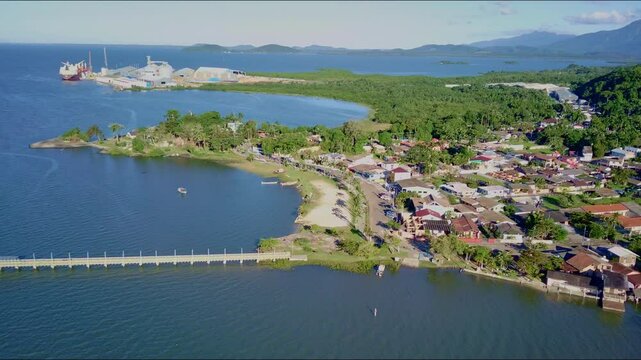 Panoramic view of Antonina, near Curitiba, Parana state, Brazil.