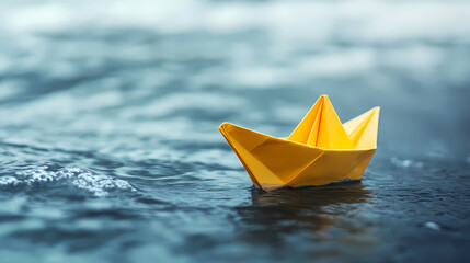 Fototapeta premium Yellow boat on the watter