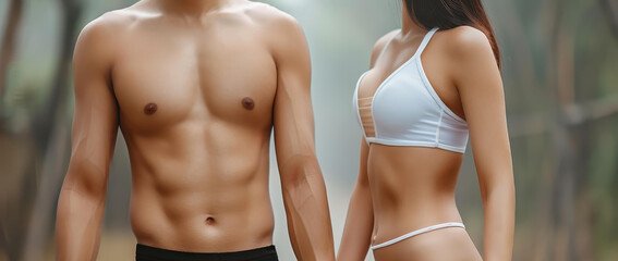 Energized couple enjoys a fun day out, holding hands and beaming smiles while capturing a memorable moment together.