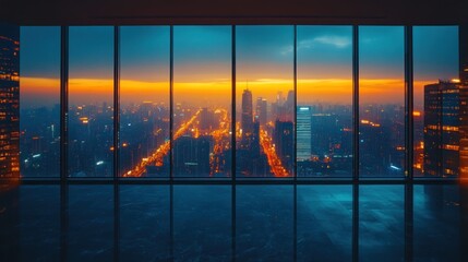 Fototapeta premium Cityscape View from a Window