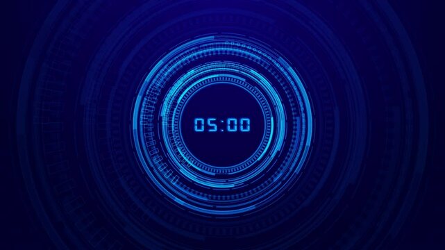 Displays a timer counting down minutes and seconds numbers on black background, for concepts of time, technology, urgency, and deadlines countdown timer. concepts of speed, deadline, waking up, stress