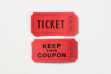 Red vintage raffle tickets