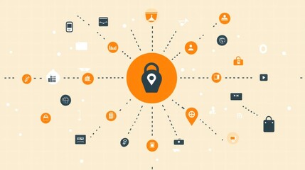 Obraz premium Global Network Security Concept