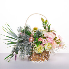 basket with  flowers