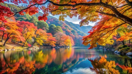 Autumn foliage in Naejangsan National Park, South Korea , Autumn, Naejangsan National Park, South Korea, Fall, Leaves, Colorful