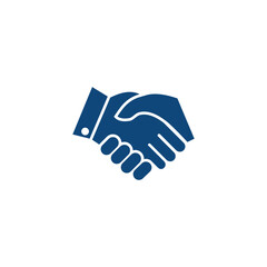 Handshake logo design, handshake icon, simple blue handshake
