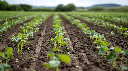 Obraz premium Breathtaking Golden Mustard Field Under Clear Blue Sky – Perfect Spring Landscape