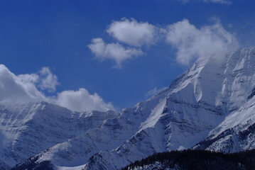 snow covered in mountains in winter, winter, Canadian Rockies