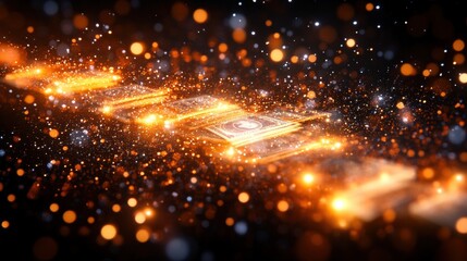 Fototapeta premium Glowing Money, Wealth, and Prosperity Abstract Background