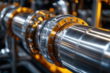 Industrial Piping System Close-up