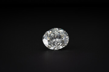 two carat diamond on black background. Precious stones