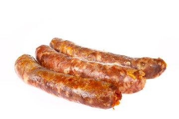 Sausages, isolated on a white background