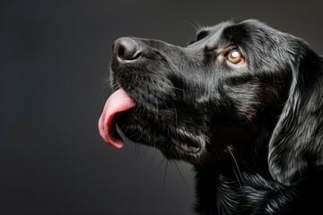 Dog licking tongue due to hunger