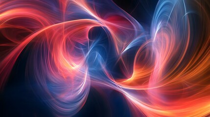 Obraz premium Abstract swirling light patterns in red and blue hues