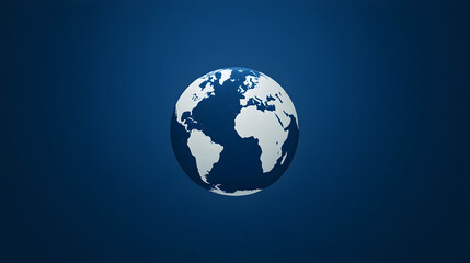 Naklejka premium A clean, vector representation of the Earth with simple continent outlines, symbolizing Earth science. Minimalist Earth illustration.