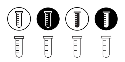 Test tube icon Thin line vector illustration set