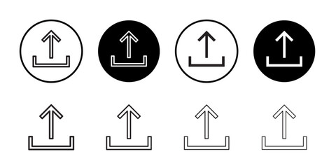 Upload icon Thin line vector illustration set
