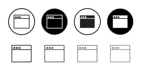 Web page icon Thin line vector illustration set