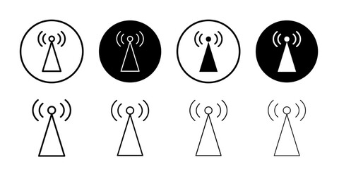 Antenna icon Thin line vector illustration set