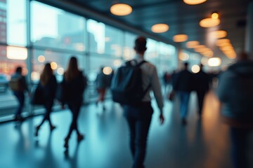 Urban Commute: A Blurred Journey Through the City's Bustling Corridors