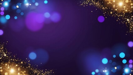 Fototapeta premium Abstract background with blue purple and gold lights
