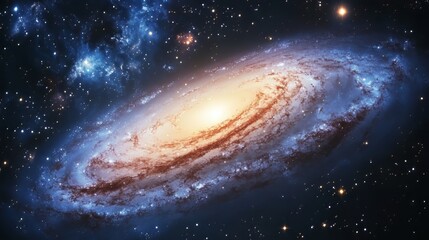 Naklejka premium Milky way galaxy with star and noise blue background,abstract milky way galaxy with stars for background. space background. Ultra realistic. Photorealistic