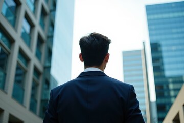 Confident Businessman in Urban Setting: Ideal for Corporate, Leadership, and Professional Growth Themes