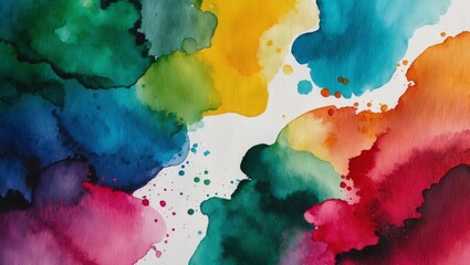 Colorful abstract watercolor with minimalist scandinavian vibes