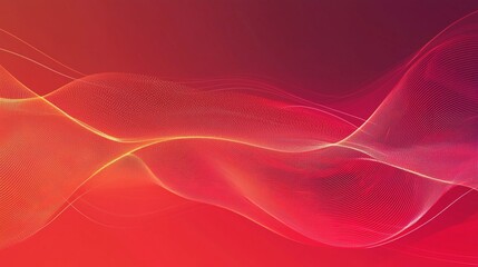 A bold red background with abstract lines and gradients, representing energy and innovation