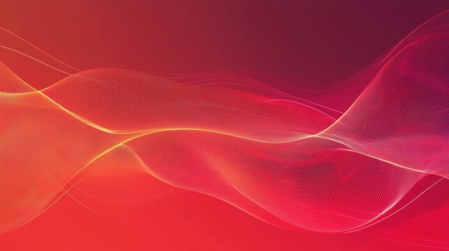 A bold red background with abstract lines and gradients, representing energy and innovation