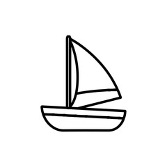 boat icon Flat symbol set outline