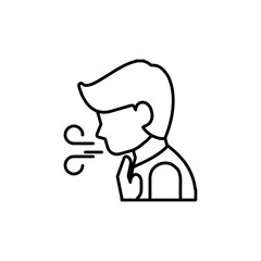 breath icon Flat symbol set outline