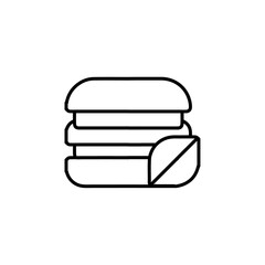 burger icon Flat symbol set outline