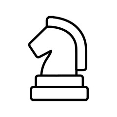 chess knight icon Flat symbol set outline