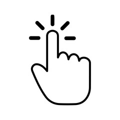 click icon Flat symbol set outline