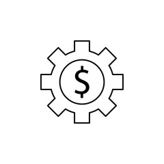 cost optimization icon Flat symbol set outline