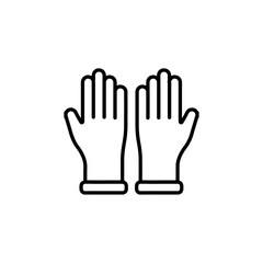 glove icon Flat symbol set outline