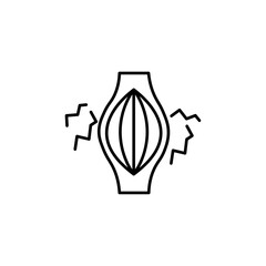 muscle sore icon Flat symbol set outline