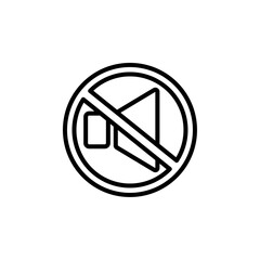 no sound icon Flat symbol set outline