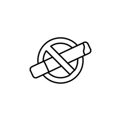 no smoking icon Flat symbol set outline