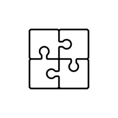 puzzle icon Flat symbol set outline